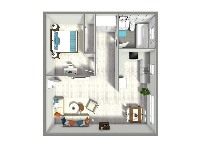 1 bedroom 1 bath 085 floor plan